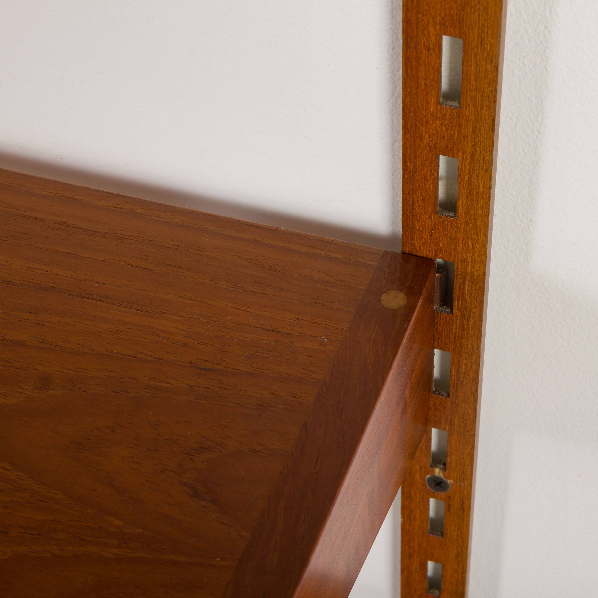 Kai Kristiansen four bay teak wall unit with a dresser, FM Mobler, Denmark