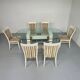 Table et 6 chaises design thonet  laquage craquelé années 80 vintage