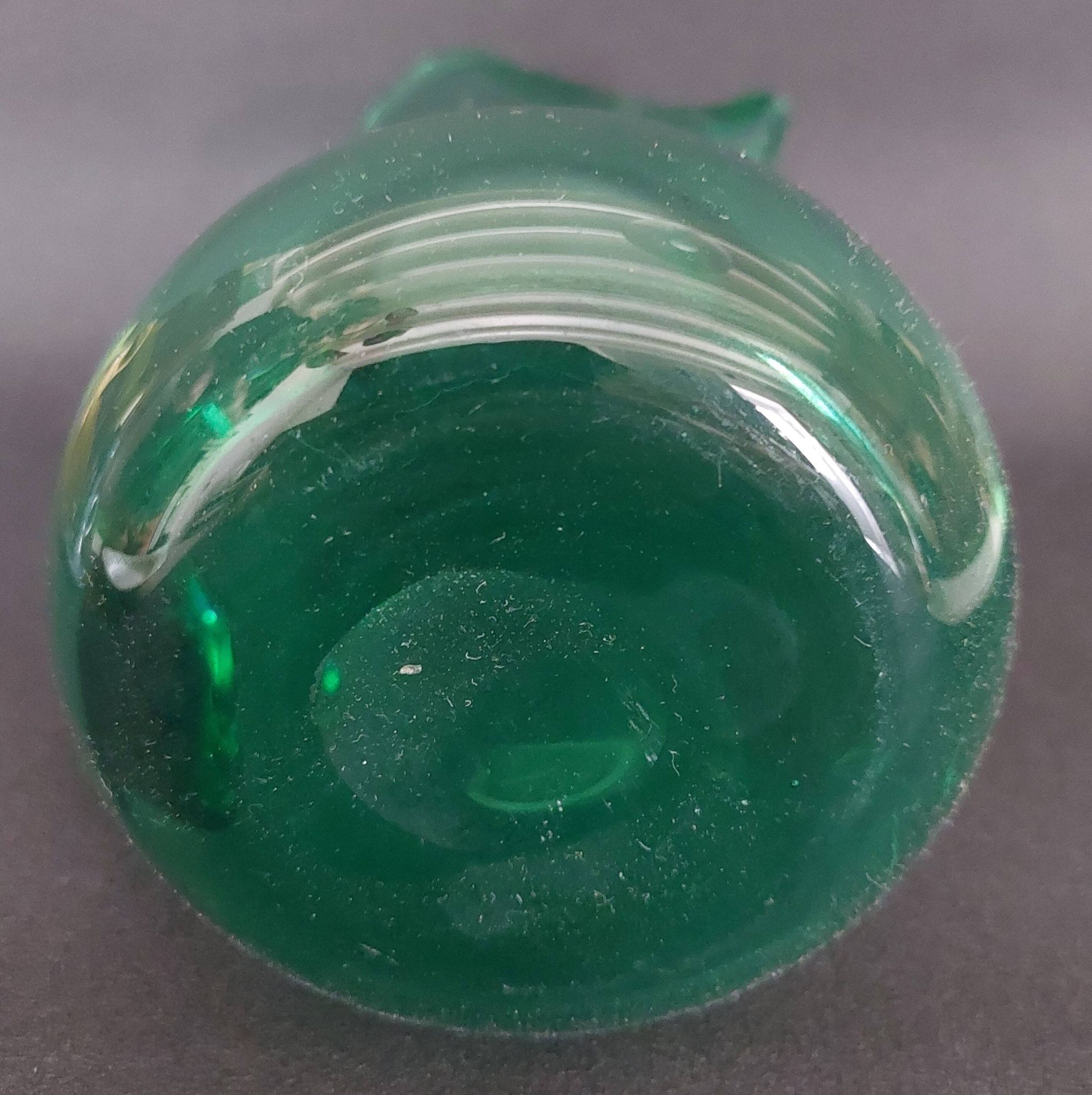 20th century green glass pitcher