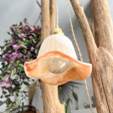 Vintage pink glass paste tulip lamp