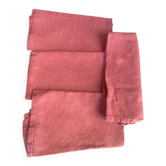Set of 4 monogrammed BD napkins, rust, damask cotton and linen.