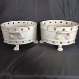 Paire d'egoutoirs / cache pots en blanc de bayeux debut xixème