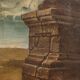 Ancient painting "Architectural Folly" in oil on canvas, 18th century.