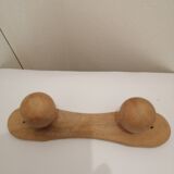 Wooden wall coat rack