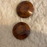 Duo of cedar wood candle holders