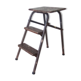 Old wood and metal workshop stepladder