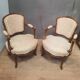Pair of Louis XVI style armchairs