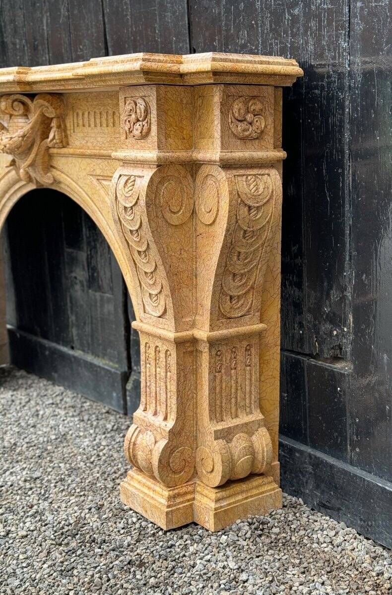 Napoleon iii style lamartine yellow marble fireplace circa 1880