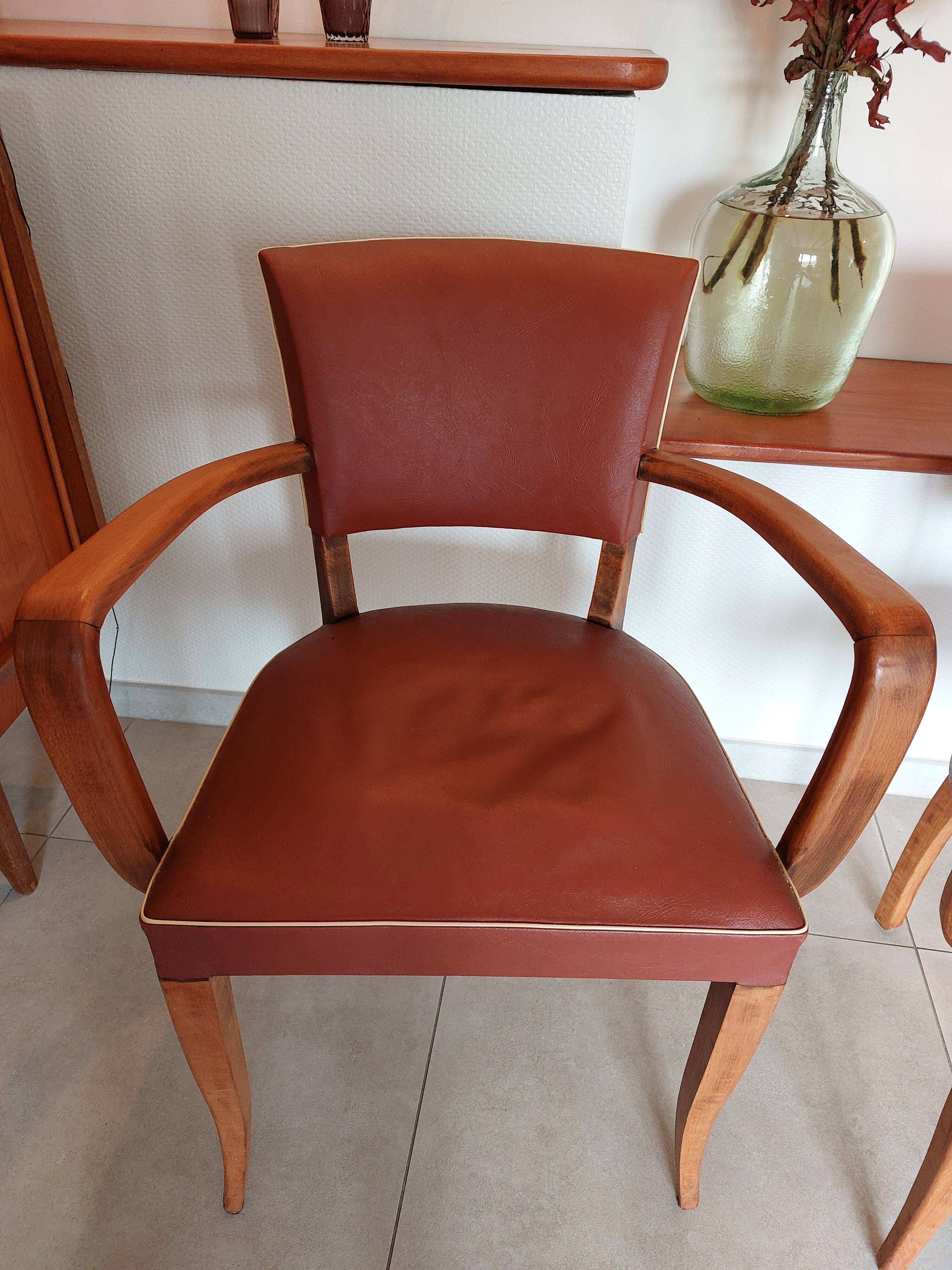 2 terra cota color bridge armchairs