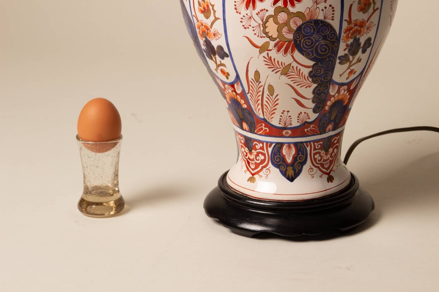 Pied de lampe céramique peinte à la main