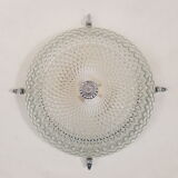Glass and chrome ceiling light