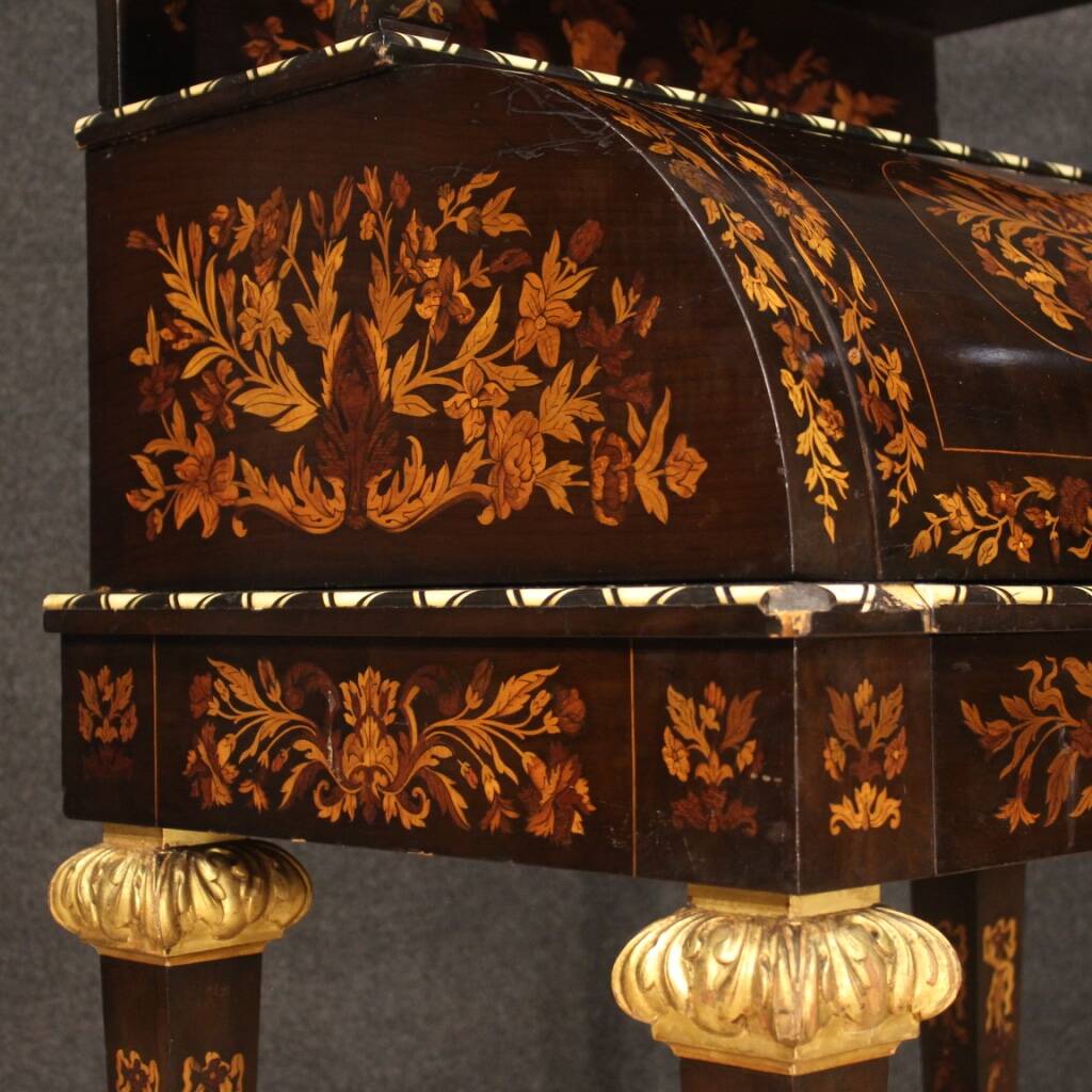 Napoleon III style marquetry cylinder desk