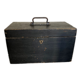 19th century blackened wooden chest