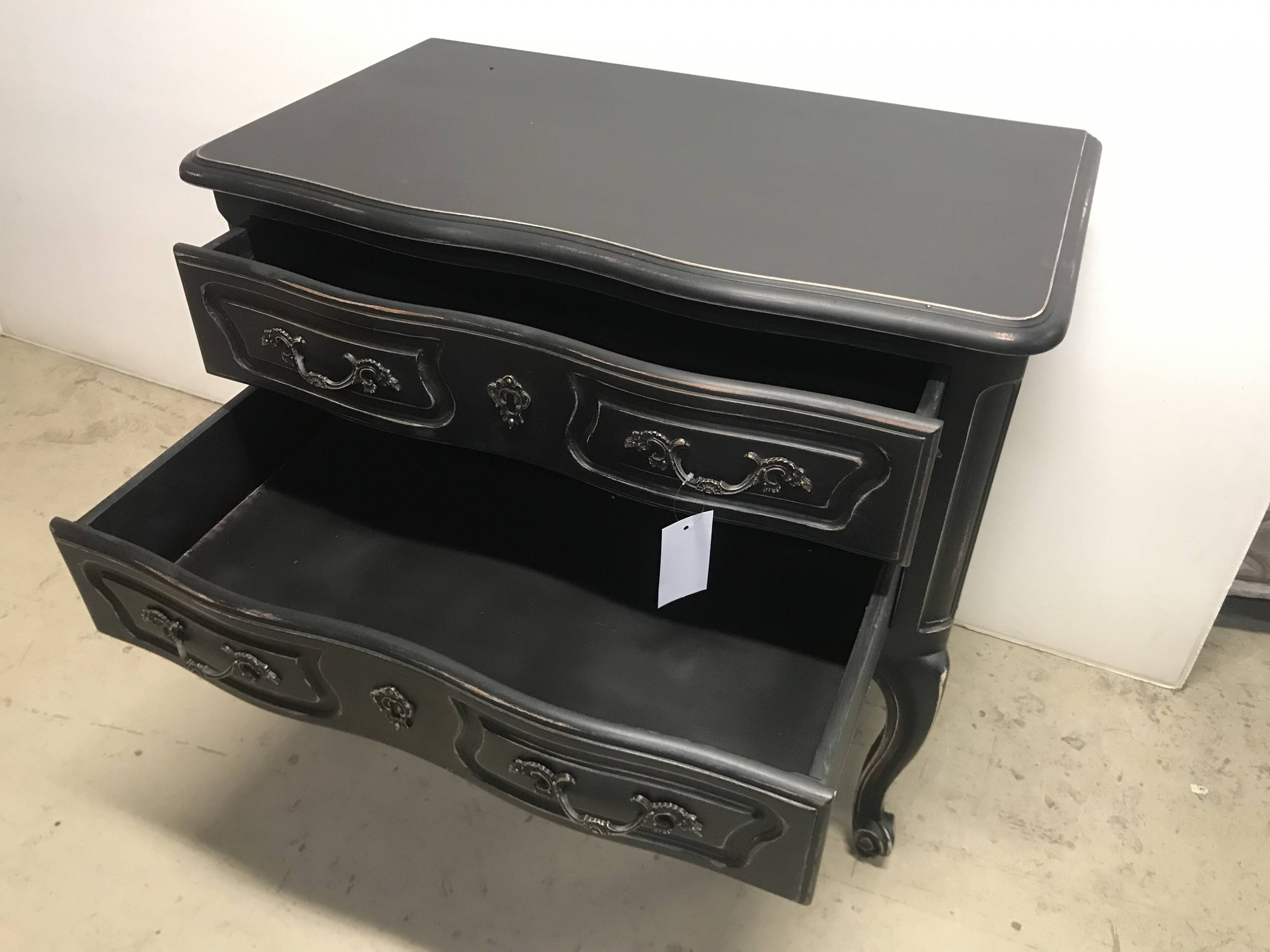Black baroque chest of drawers