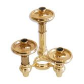 Vintage candle holder with 3 brass lights, Germany 1970