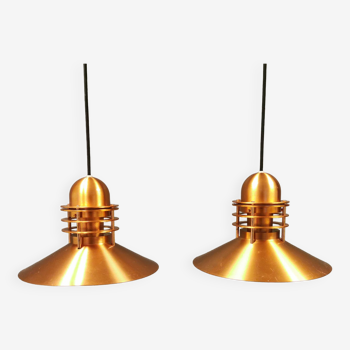 Copper hanging lamps From Danish Louis Poulsen, designed by Affred Homann, model is called Nyhavn