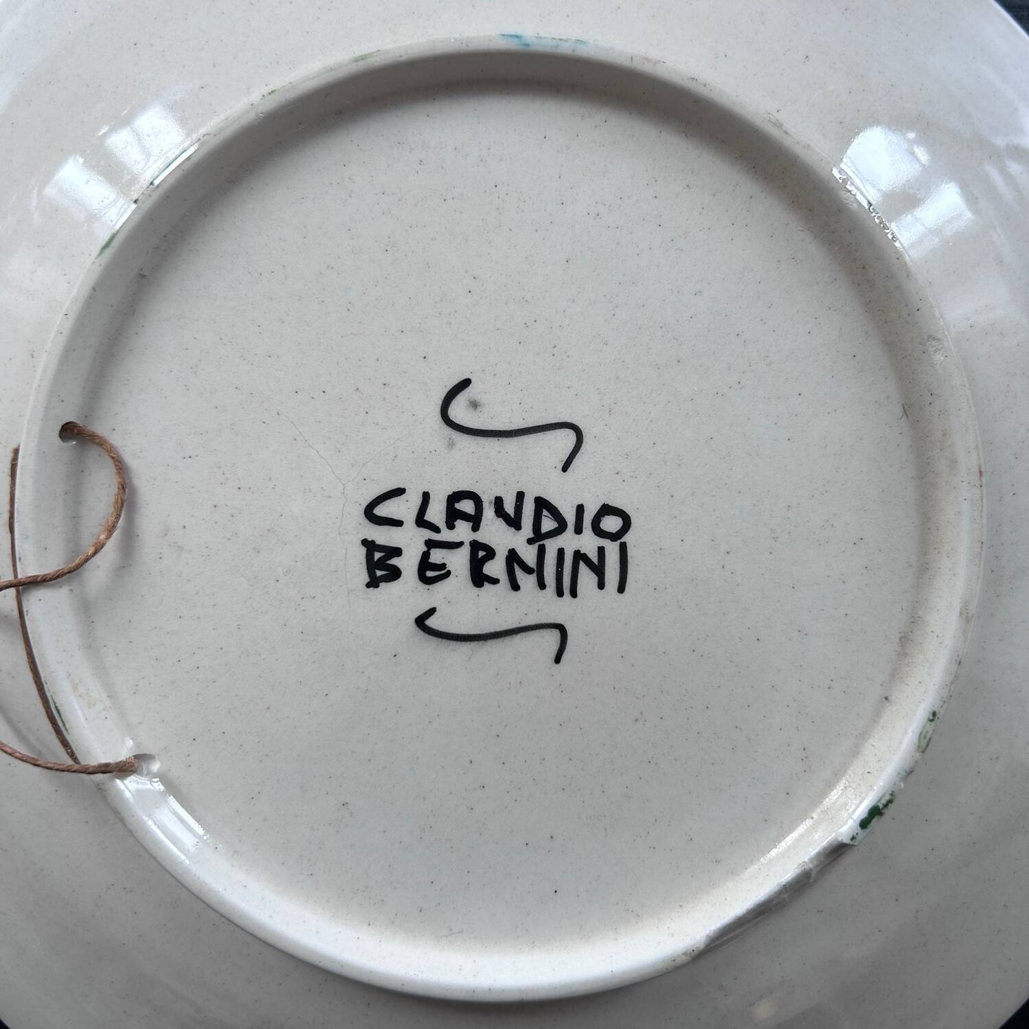 Italian dish with floral decoration