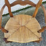 Provencal straw armchair in walnut