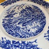 Set of 2 flat plates pyroblan blue