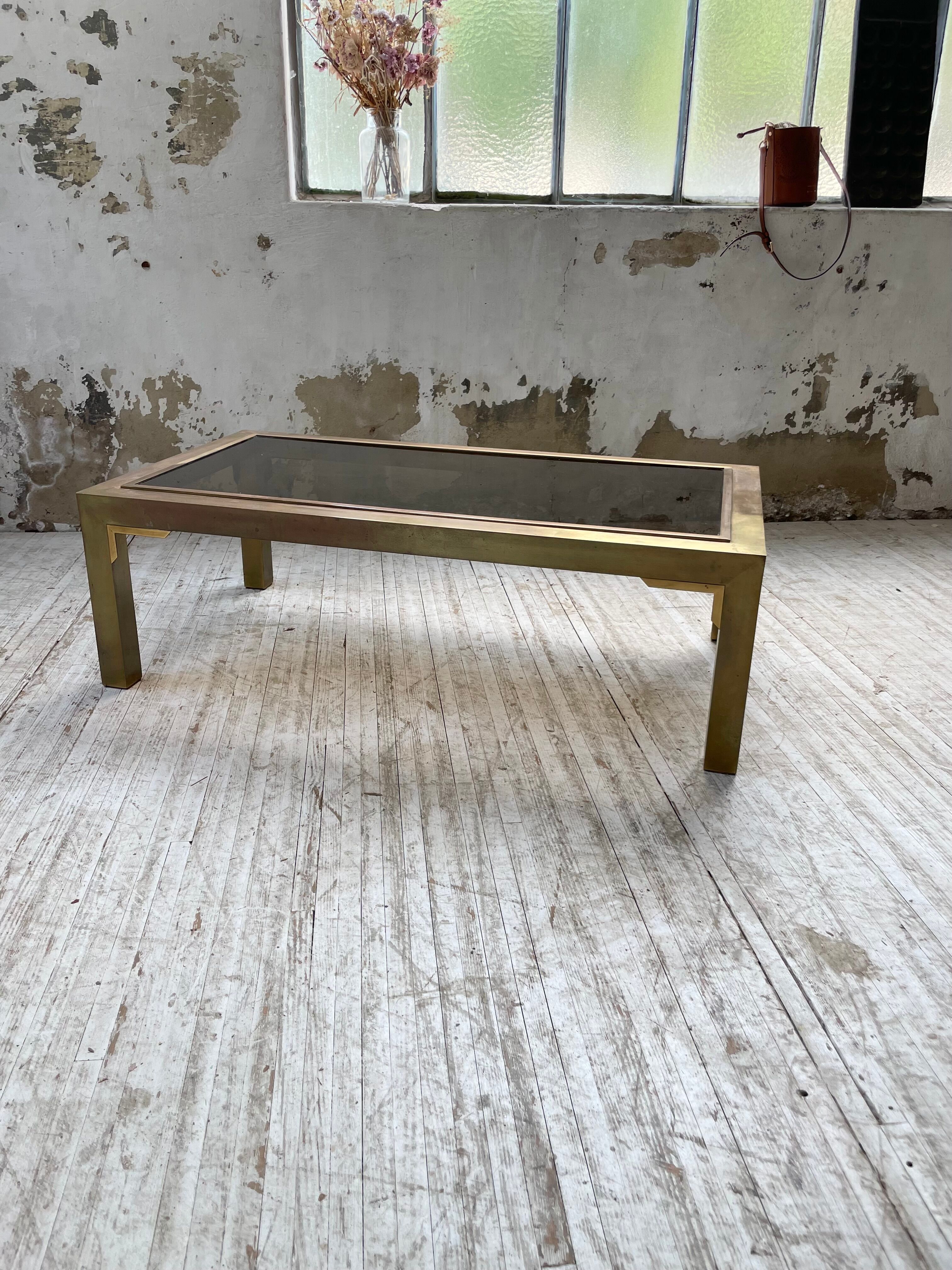 60s brass coffee table