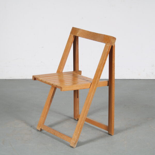 Chaise pliante en pin des années 1970