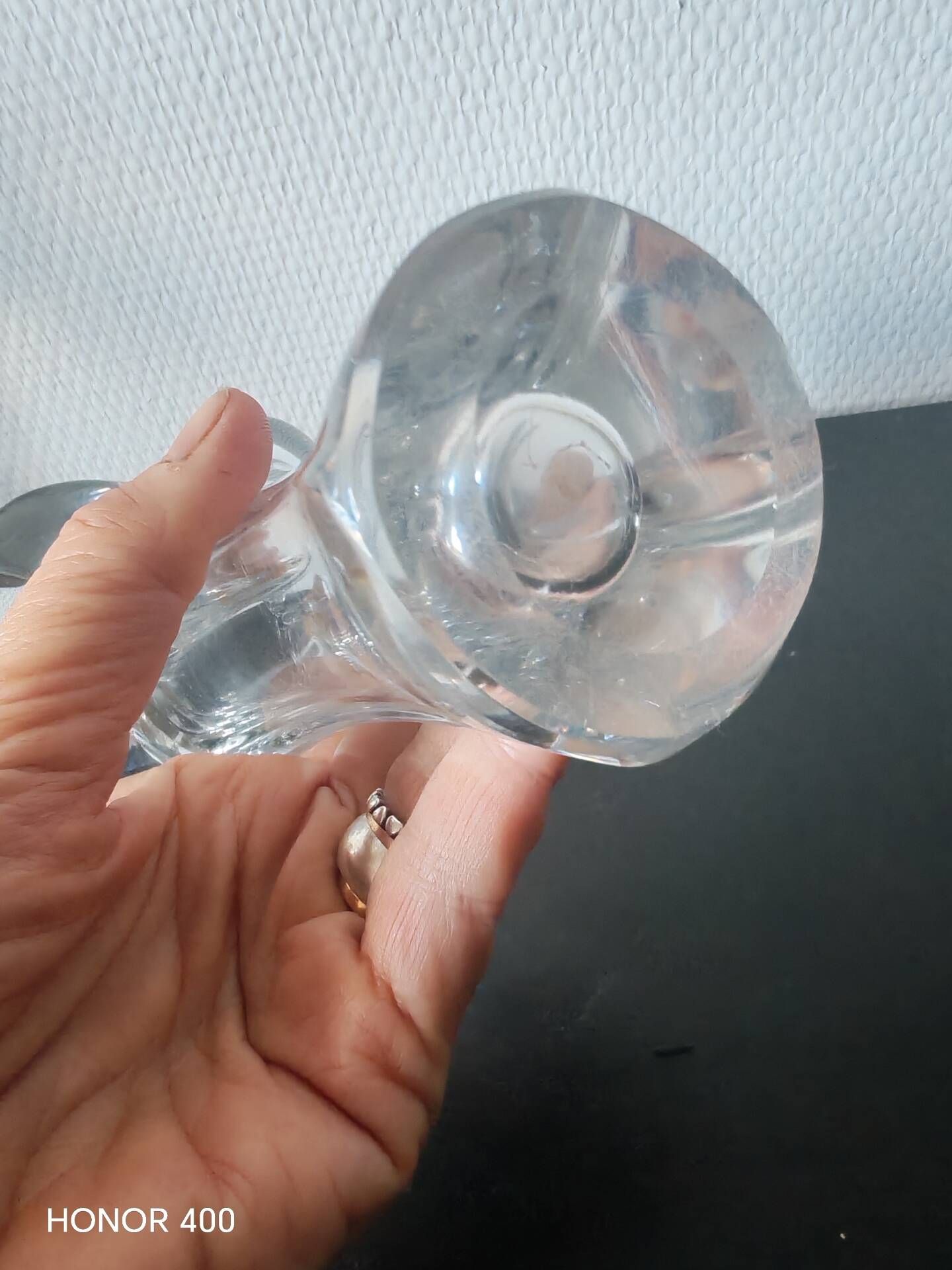 Corolla soliflore vase in crystal, France 1960.
