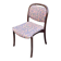 Scandinavian chair in curved solid teak wood and fabric.