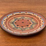 Vintage wall plate in hand-painted ceramic, 1970s