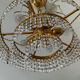 Lustre en bronze et cascade de pampilles en cristal
