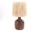 Stoneware lamp with wood firing, raffia lampshade, 1960s