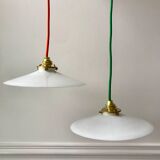 Pair of suspensions in smooth opaline colored thread early twentieth century