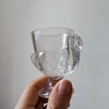 6 chicken shells transparent glass arcoroc france of the 70s