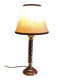 Table lamp in gold metal with clip-on shade - mid 20th century