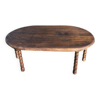 Petite table basse en bois tourné