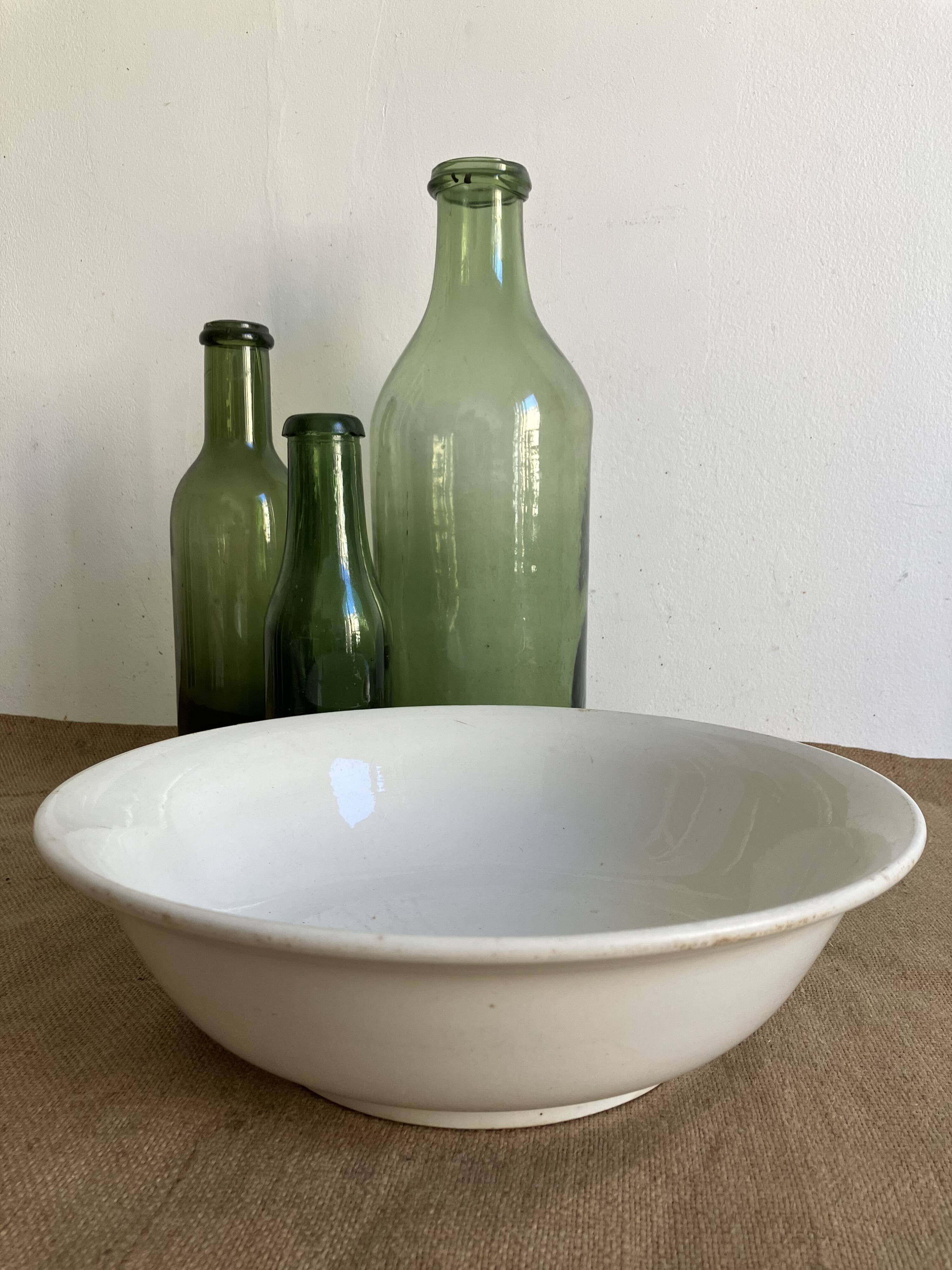 Ancien saladier faïence blanche - Digoin