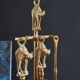 Vintage Brass Fireplace Tools Cat Decor