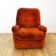 Fauteuil vintage en velours brique