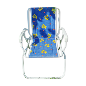 Chaise pliante en métal vintage pour enfant