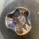 Flamed glazed ceramic bowl, original shape, vintage