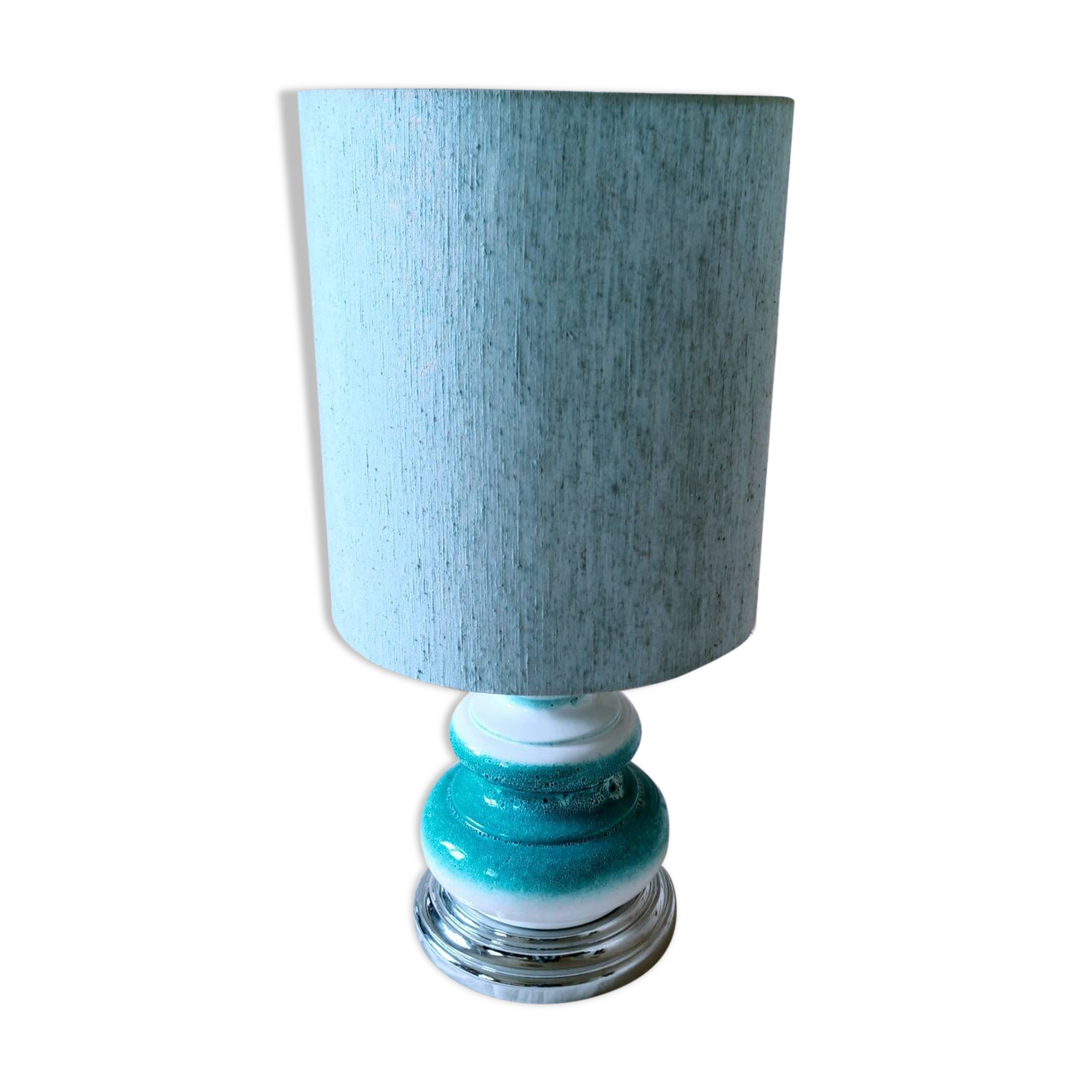 Ceramic and chrome lamp, 1970s