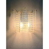 Set of Two Contemporary Opalino Strips “Listelli” Murano Glass Wall Sconces