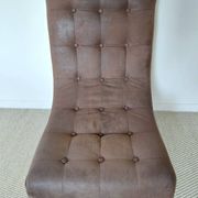 Fauteuil vintage pivotant en suède marron-esprit design années 60/70s