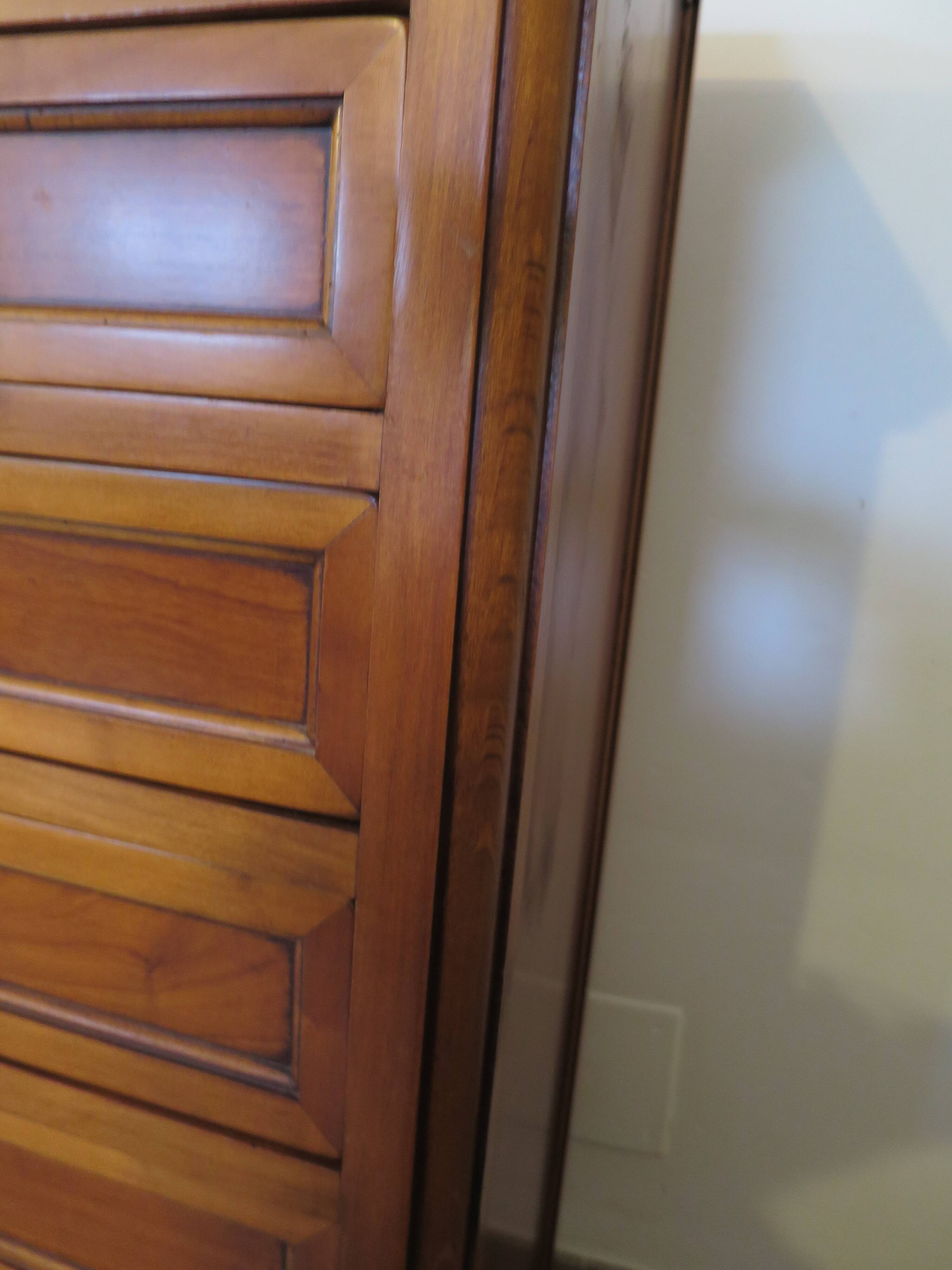 Rare Louis Philippe chest of drawers with 7 drawers from the 80s in cherry wood