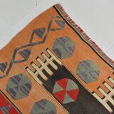 6x8 Kilim Multicolor Geometric Style Kilim Rug, 168x235 Cm