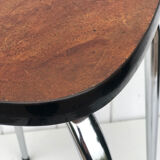 Vintage wood and chrome stool