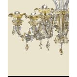 Venetian Cà Rezzonico Floral Gold Murano Style Glass Chandelier