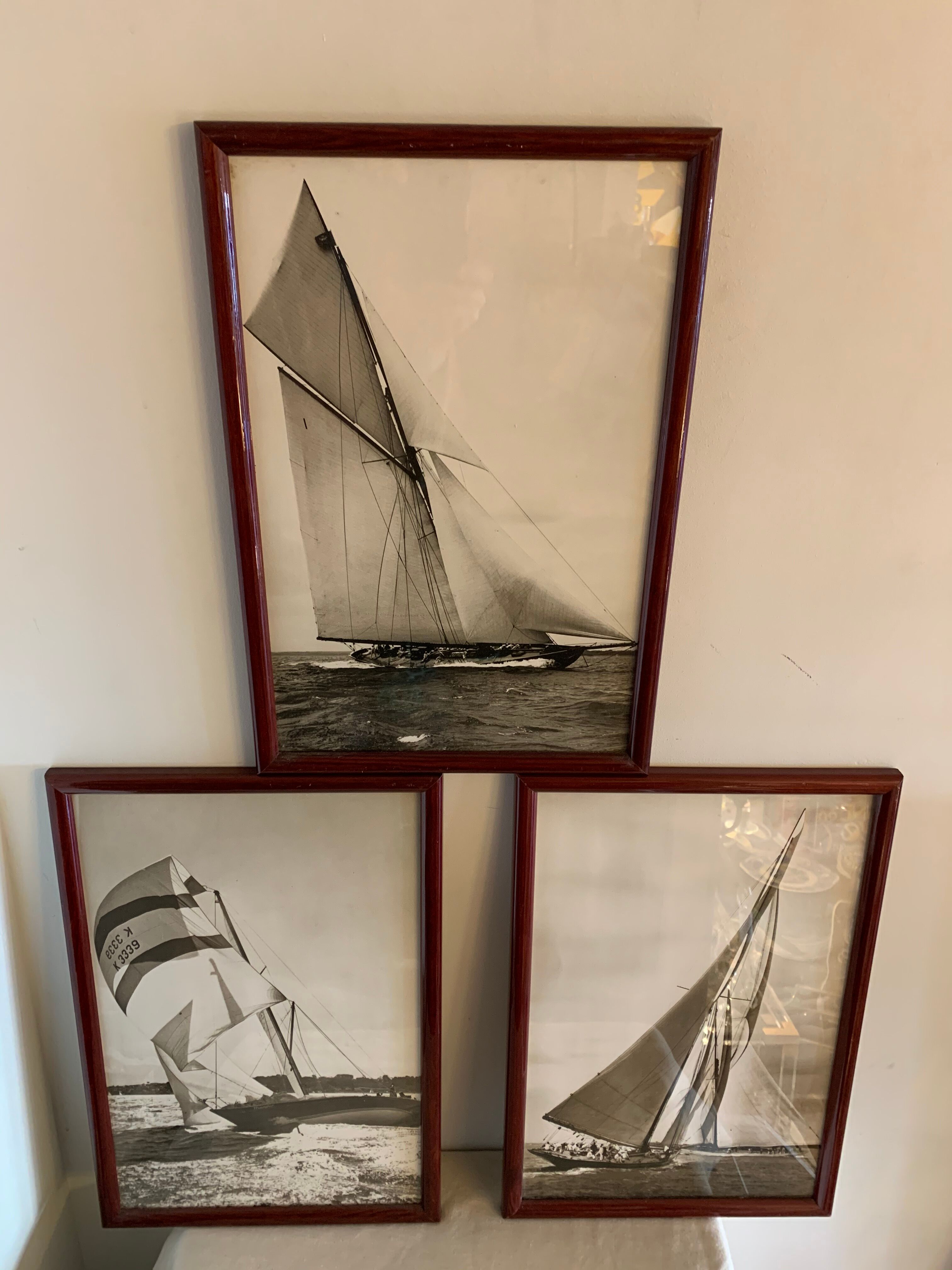 Three photographs sails and sailboats 1980s