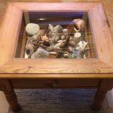 Table basse vitrine avec tiroir