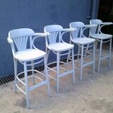 Set of 4 stools bistro in wood