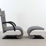 Zen easy chair with footrest by claude brisson for ligne roset
